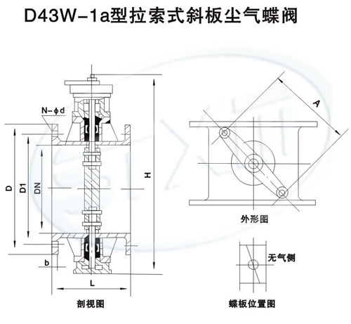 拉索式斜板尘气蝶阀